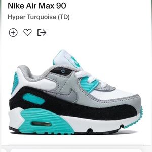 Kids, Nike Air Max 90, hyper turquoise, 7C,